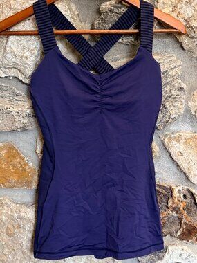 Lululemon Purple Blue Sport Tank Top 6 Criss Cross Straps